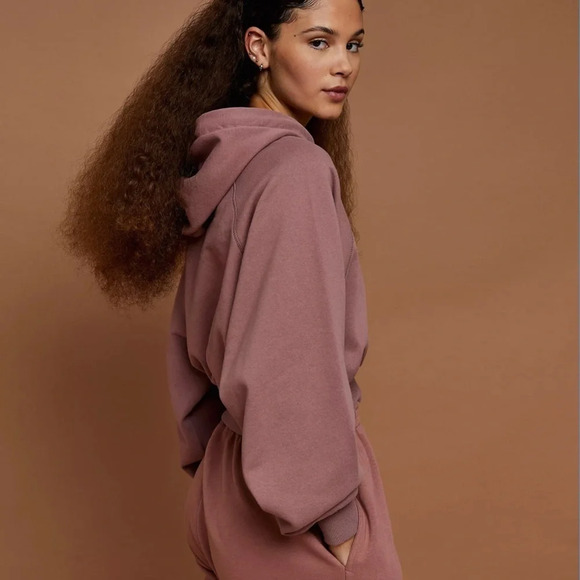 Topshop Crop Hoodie in Rose, Size 8-10 US, NWT - Picture 3 of 11